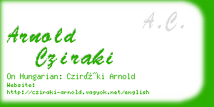 arnold cziraki business card